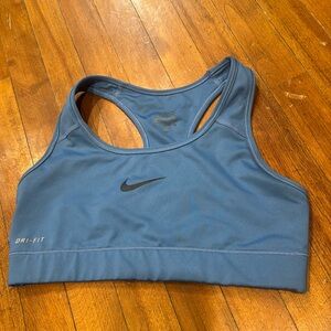 Nike Pro Sports Bra Blue Compression Dri-Fit Workout Top Small